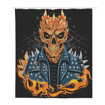 Fire Punk Devil Print Polyester Shower Curtain