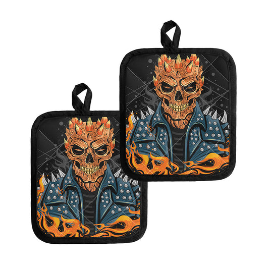 Fire Punk Devil Print Pot Holders