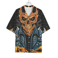 Fire Punk Devil Print Rayon Hawaiian Shirt