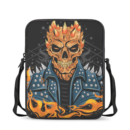 Fire Punk Devil Print Rectangular Crossbody Bag