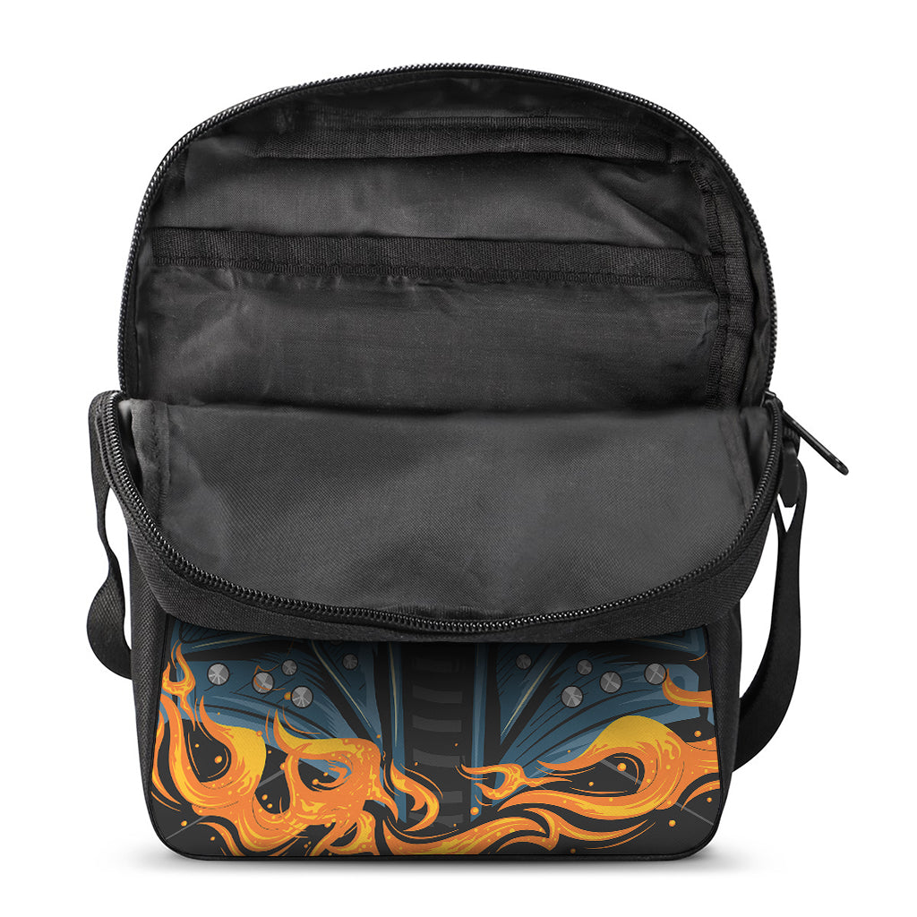 Fire Punk Devil Print Rectangular Crossbody Bag