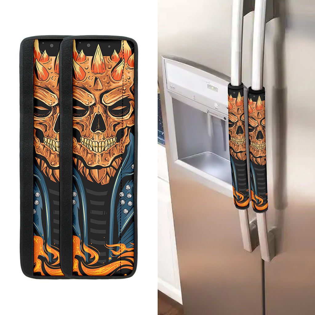 Fire Punk Devil Print Refrigerator Handle Covers