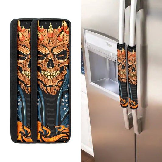 Fire Punk Devil Print Refrigerator Handle Covers