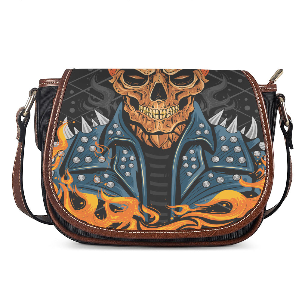 Fire Punk Devil Print Saddle Bag