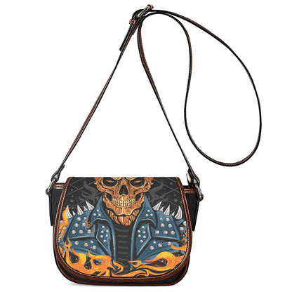 Fire Punk Devil Print Saddle Bag