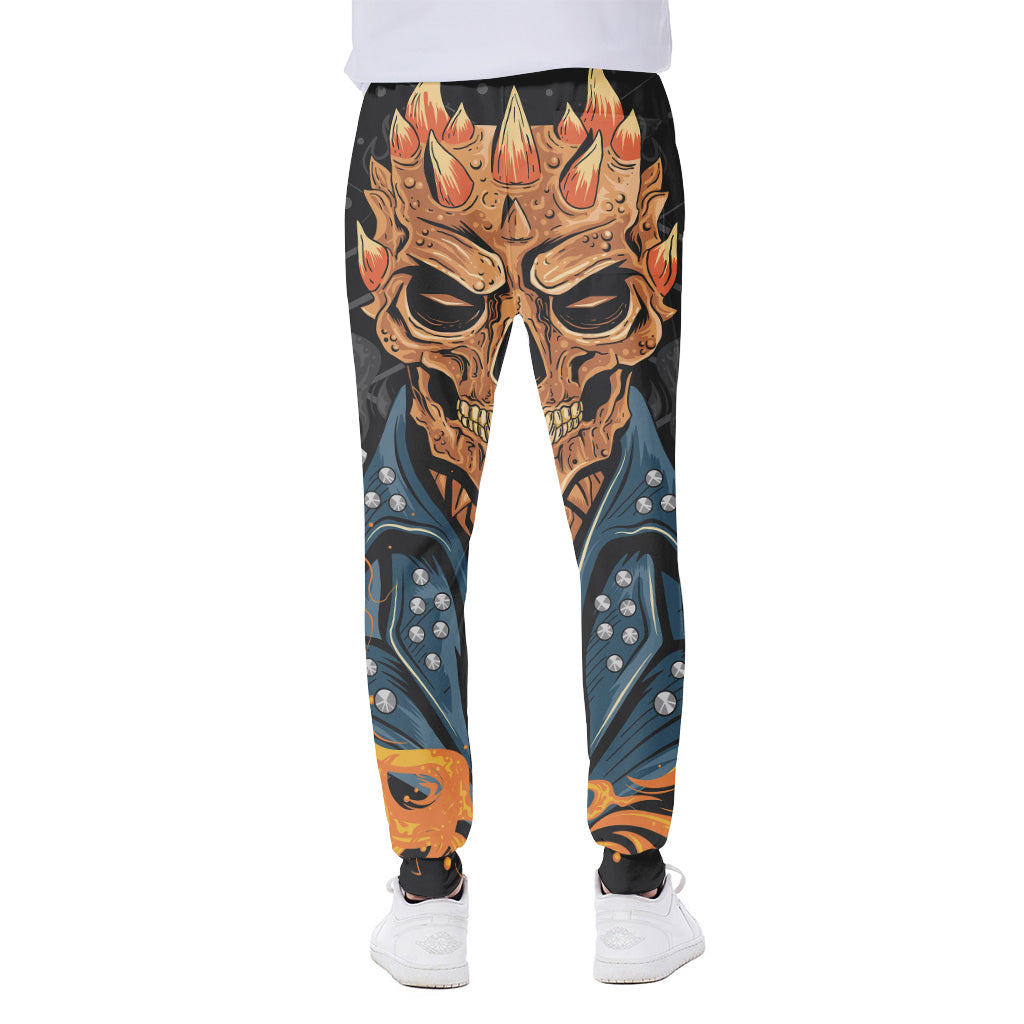 Fire Punk Devil Print Scuba Joggers