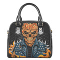 Fire Punk Devil Print Shoulder Handbag