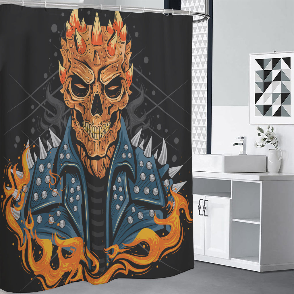Fire Punk Devil Print Shower Curtain