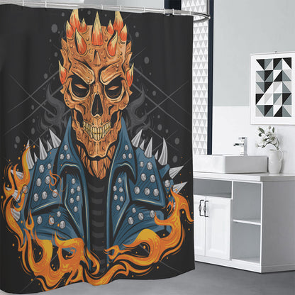 Fire Punk Devil Print Shower Curtain
