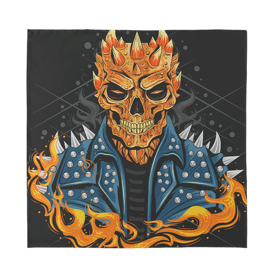 Fire Punk Devil Print Silk Bandana