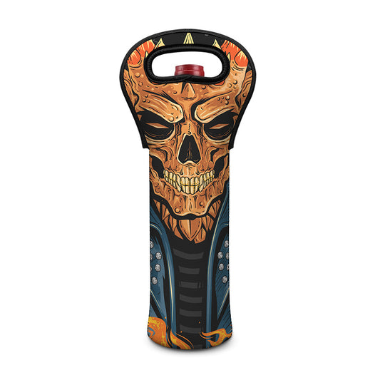 Fire Punk Devil Print Single Neoprene Wine Tote