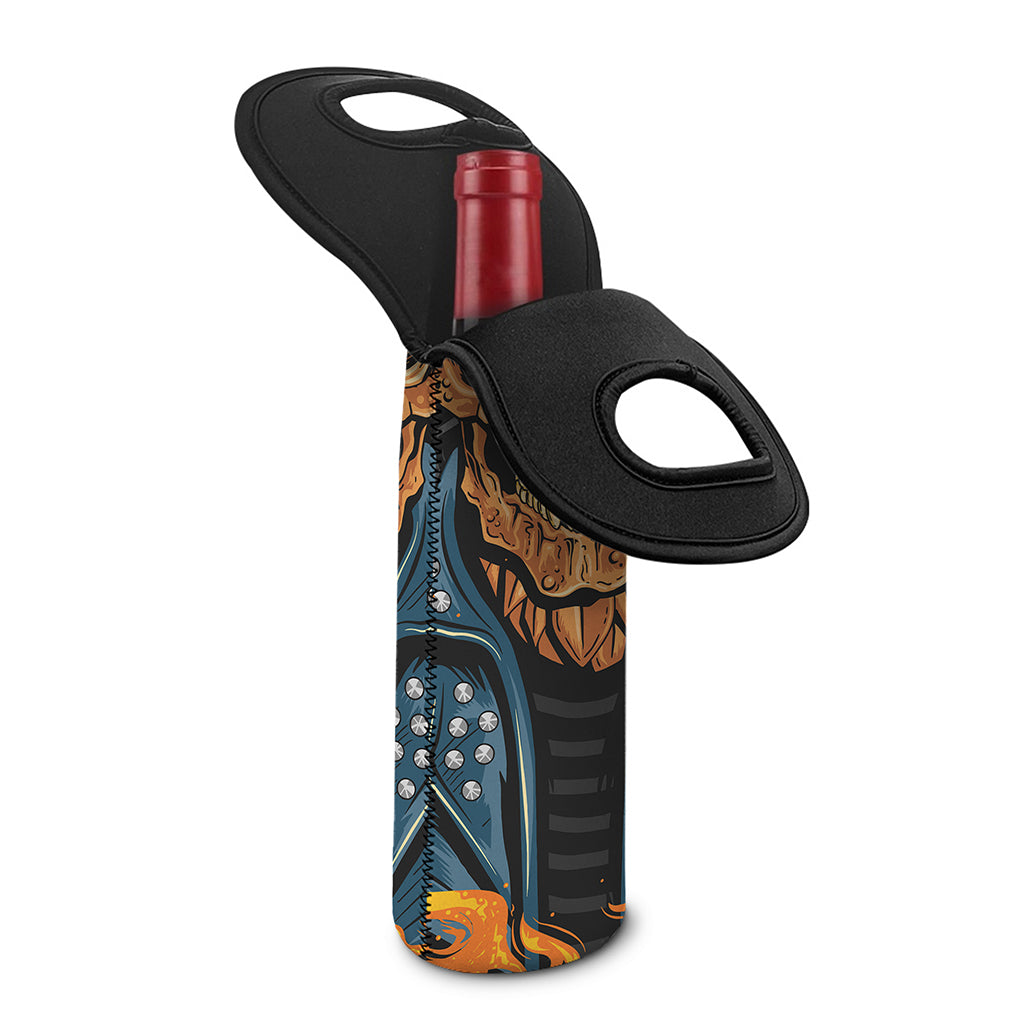 Fire Punk Devil Print Single Neoprene Wine Tote