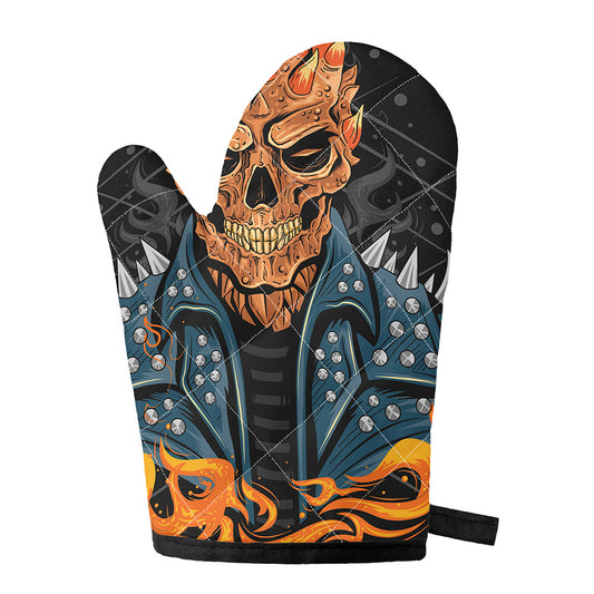 Fire Punk Devil Print Single Oven Mitt