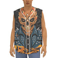 Fire Punk Devil Print Sleeveless Baseball Jersey