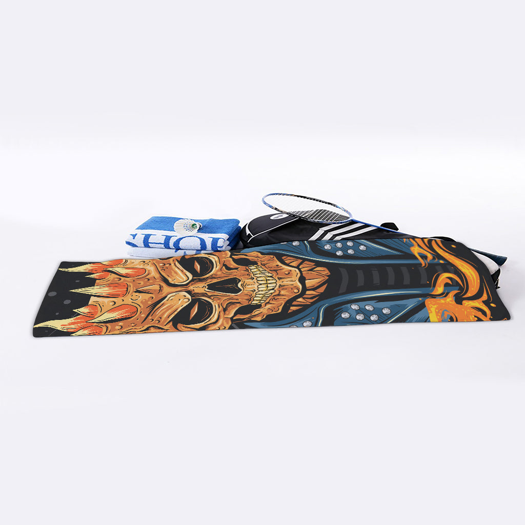Fire Punk Devil Print Sports Towel