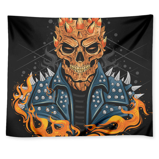Fire Punk Devil Print Tapestry
