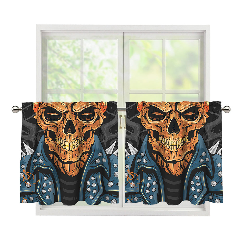 Fire Punk Devil Print Tier Curtains