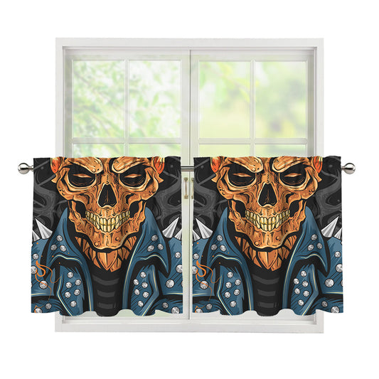 Fire Punk Devil Print Tier Curtains