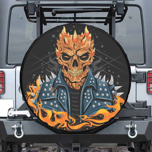 Fire Punk Devil Print Tire Cover
