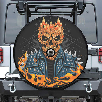 Fire Punk Devil Print Tire Cover With Camera Hole
