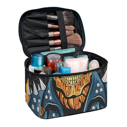 Fire Punk Devil Print Travel Makeup Bag