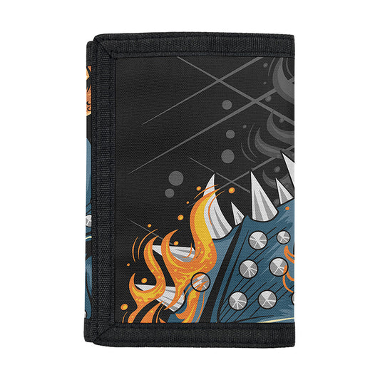 Fire Punk Devil Print Trifold Wallet