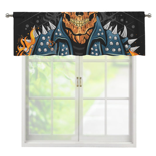 Fire Punk Devil Print Window Valance
