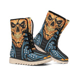 Fire Punk Devil Print Winter Boots