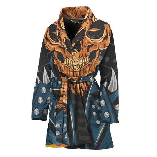 Fire Punk Devil Print Women's Bathrobe