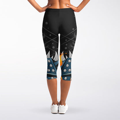 Fire Punk Devil Print Women's Capri Leggings