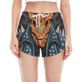 Fire Punk Devil Print Women's Split Running Shorts