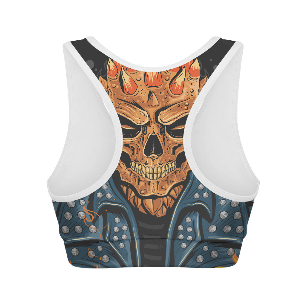 Fire Punk Devil Print Women's Sports Bra