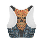 Fire Punk Devil Print Women's Sports Bra