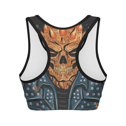 Fire Punk Devil Print Women's Sports Bra
