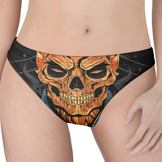 Fire Punk Devil Print Women's Thong