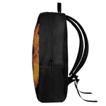 Fire Skull Print 17 Inch Backpack