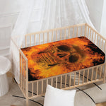 Fire Skull Print Baby Crib Sheet