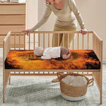 Fire Skull Print Baby Crib Sheet