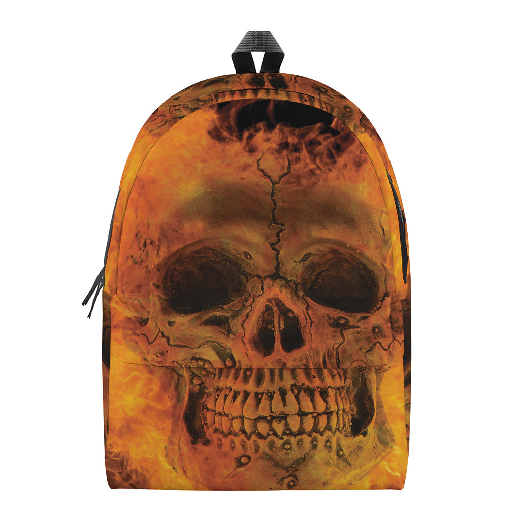 Fire Skull Print Backpack