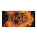 Fire Skull Print Beach Towel