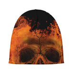 Fire Skull Print Beanie