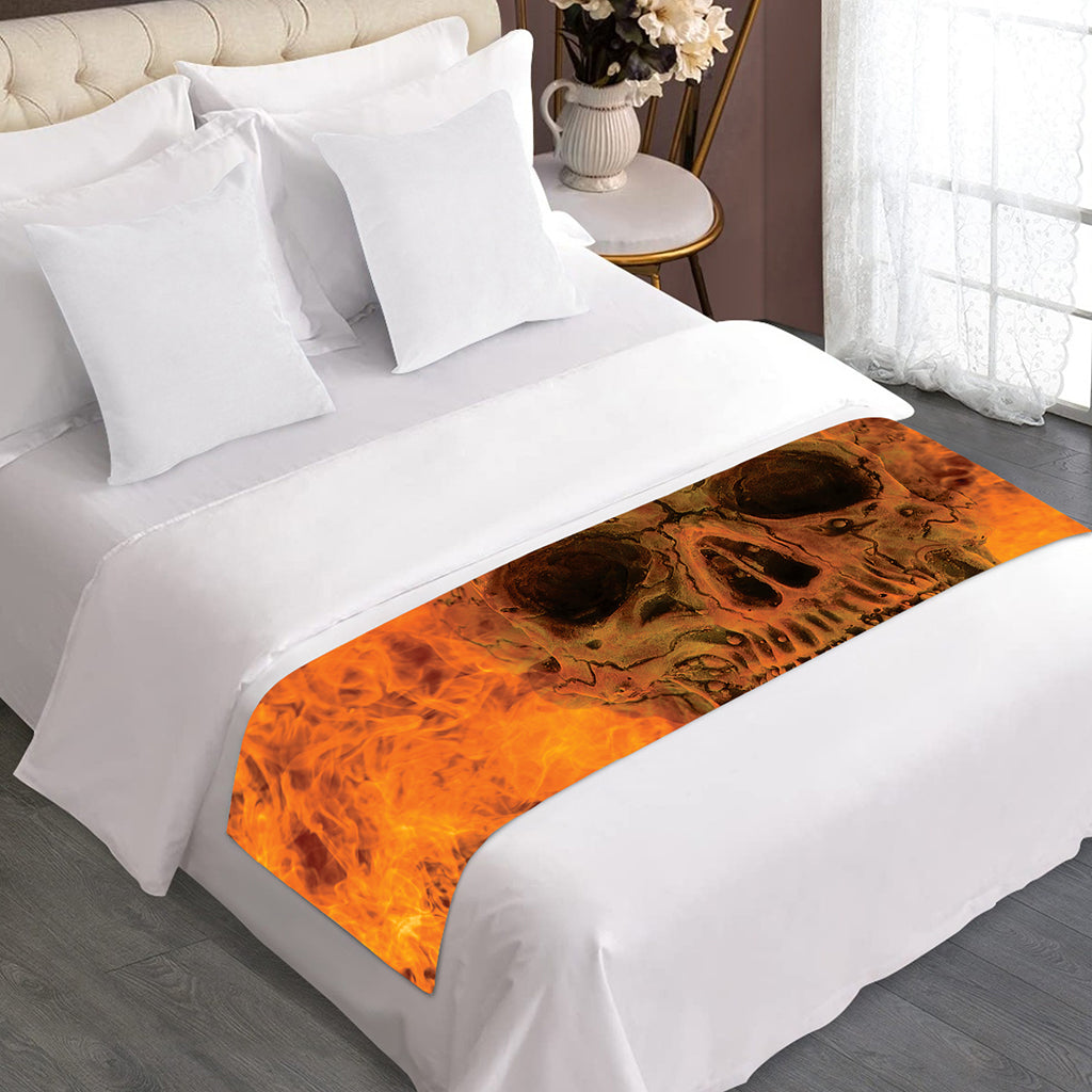 Fire Skull Print Bed Runner