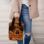 Fire Skull Print Bible Tote Bag