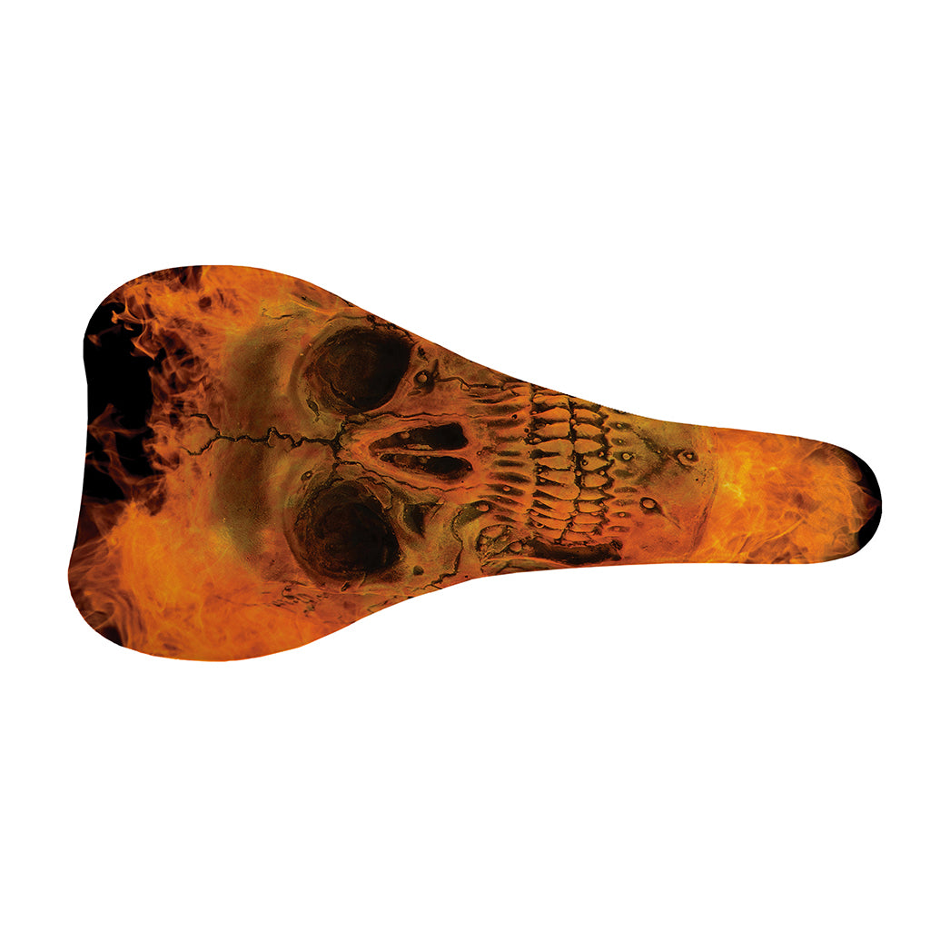 Fire Skull Print Bicycle Seat Cover