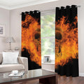 Fire Skull Print Dimout Grommet Curtains