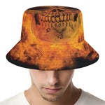 Fire Skull Print Bucket Hat
