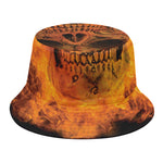 Fire Skull Print Bucket Hat