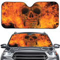 Fire Skull Print Car Windshield Sun Shade
