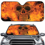 Fire Skull Print Car Windshield Sun Shade