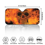 Fire Skull Print Car Windshield Sun Shade